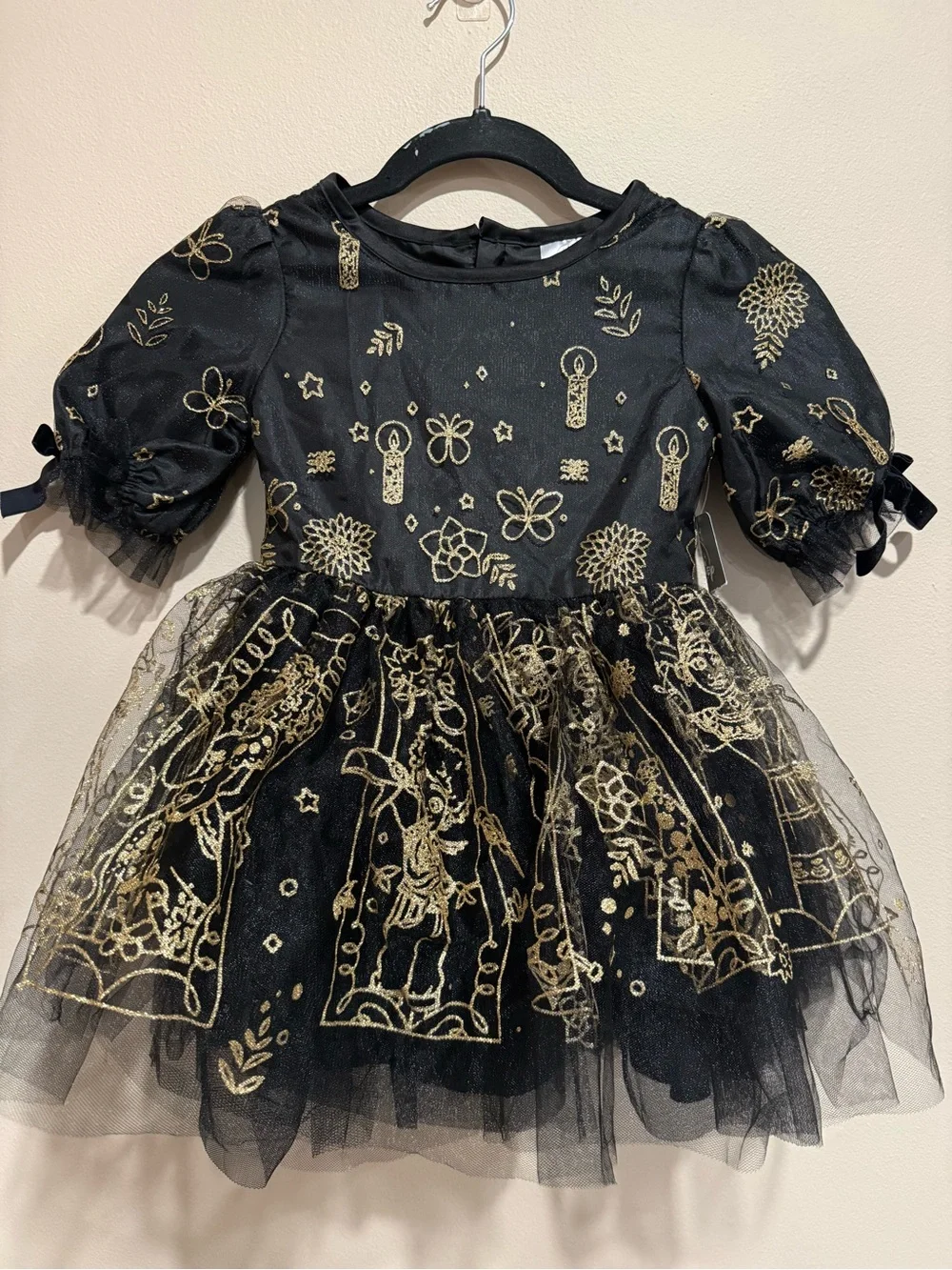 🧨Disney Encanto Elegant Black and Gold Sparkle Tulle elegant Costume Dress